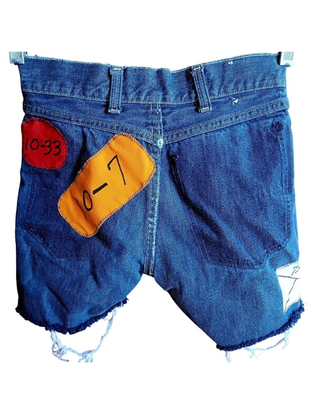 True Vintage Girls Hippie Shorts sz 10 25W Selvedge Denim Patchwork Distressed